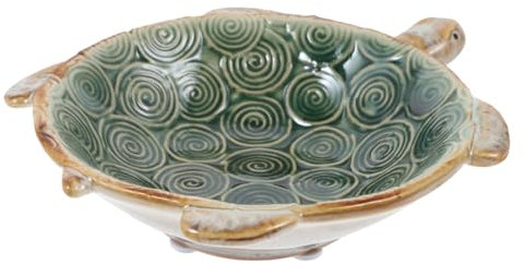 TOPPERFUN Vide Poche Tortue Plat En Forme, 17x15x4cm Boîte à bijoux tortue en céramique, Ornements D'animaux Coiffeuse Boîte, Plateau à Bijoux Cendrier Porte Bagues