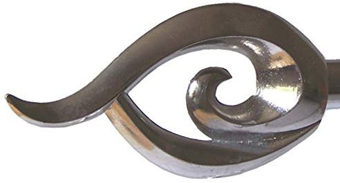 BASIT Endkappe für Gardinenstangen Ø 16mm I Endstück in Edelstahl Optik I 1 Stück Kappe I Flamme E24 Links