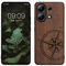 kwmobile Hülle kompatibel mit Xiaomi Redmi Note 13 4G Hülle - Holz Case - Handy Cover - TPU Handyhülle in Dunkelbraun Kompass Vintage