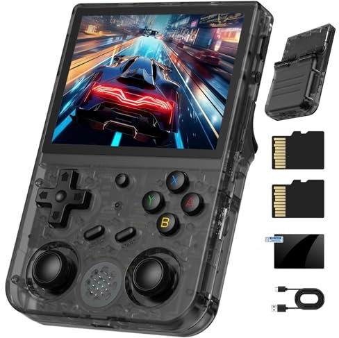 RG353V - Consola de juegos retro de mano, pantalla IPS de 3.5 pulgadas, sistema Android 11 y Linux 64G, tarjeta TF 4420+, juegos clásicos, RK3566, reproductor de juegos de 64 bits, Bluetooth 4.2 y 5G