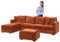 SYLC Samt Couch überzug L Form Sofabezug Ecksofa, Sofa Cover L Shape Stretch Mit Sitzkissen Rückenlehne, Universal Sofaüberwurf Waschbar (Orange,Sofabezug 185-230cm)