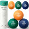 FitBeast Stressbälle, 6er-Pack Stressabbau, Stärkung und GriffBälle, enthält 3 eiförmige und 3 runde Bälle, weiche bis harte Widerstandsstufen (6-teiliges Set – Orange, Wald, Marineblau)