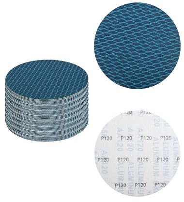 150mm Schleifscheiben Körnung 120, 32 Stück Schleifpapier 150mm Klett Schleifpads für Holz, Metall & Lack(Blau)