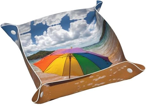 Phayah Umbrella by The Sea Leder-Schmucktablett, Nachttisch, Schreibtisch, kleine Auffangschale für Schlüssel, Geldbörse, Uhr, Münze