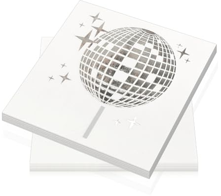 50 Stück Disco Deko Serviette 25x25cm Servietten Disco Party Party Servietten Disco Party Deko Servietten Geburtstag für Discoparty Mottoparty Familientreffen