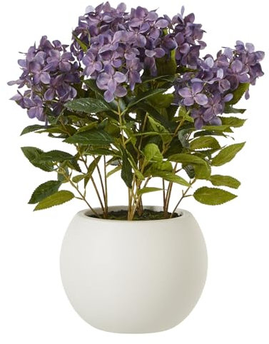 Hill Interiors Hortensien, künstliche Topfpflanze, violett, 58cm x 51cm x 51cm