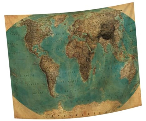 KAILIKETIY 1pezzi Tappeto Mappa Del Arazzo Per Camera Da Da Bagno Appendere Alla Parete in Poliestere Verde