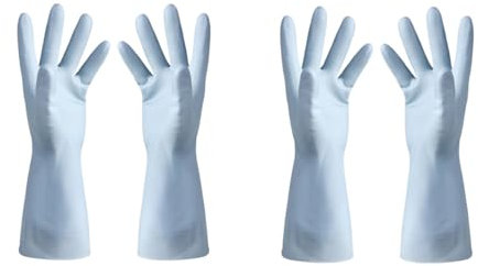 Gants de nettoyage en caoutchouc de 2 paires pour ménage, gants de lave-vaisselle réutilisables pour les hommes (S)