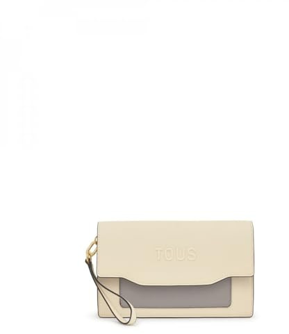 TOUS CLUTCH AUDREE SAFFIANO BEIGE-GRIS