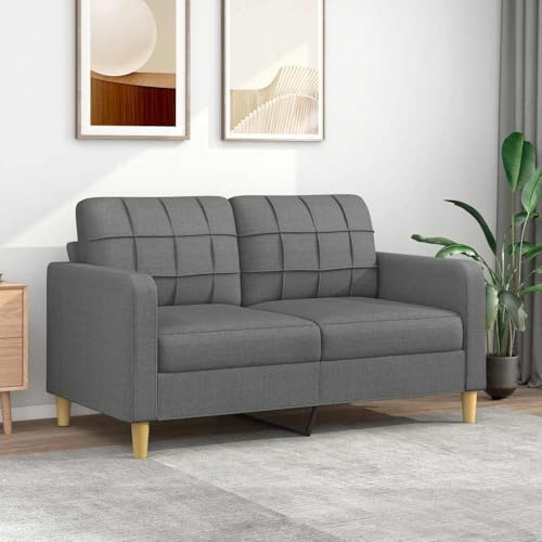 Emmtore Sofasessel,Sessel mit Metallgestell,Sofa für Wohnzimmer, Relaxsessel Fernsehsessel TV Sessel Polstersessel Stoffsofa,Stoff,Dunkelgrau,140 cm