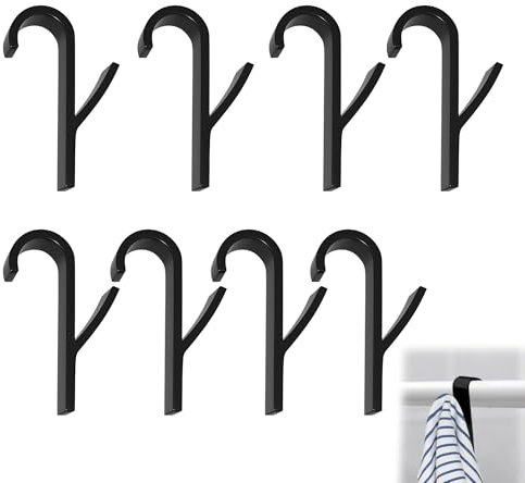 Caldamn 8pcs Towel Hooks Over Radiator Towel Rail Towel Radiator Brackets Hanger Bathrobe Hooks for Bathroom and Kitchen