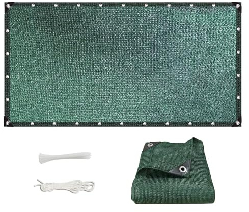 MAODUZI Frang-ivista per Recinzione Giardino 130x450cm, Copertura Balcone Ringhiera Antistrappo e Protezione Solare Strisce Frangivento Facile da Pulire per Giardino e Balcone - Verde Scuro