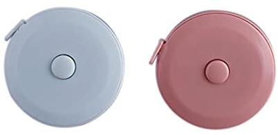 2 Pieces Tape Measure, Body Retractable Tape Measure, Body Measuring Tape for Length, Chest, Waist etc., 150 cm/60 inches (Blue/Pink)