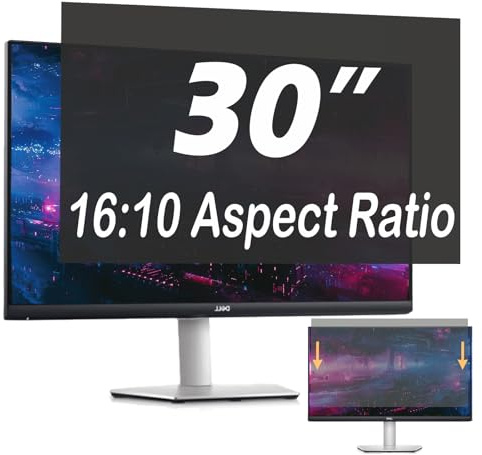 PRSPR 30 Inch Privacy Screen for Computer Monitor, 16:10 Anti-Spy Filter for Laptop & PC Display, Blue Light Blocking Anti-Glare Reversible Protector Film, Easy Slide-Mount Installation (30 Inch