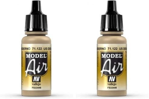 Vallejo Model Air 17 ml Acrylic Paint - US Desert Armour 686 (Pack of 2)