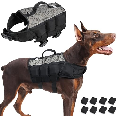 Tactical Weighted Dog Training Vest with Removable/Adjustable Weight Blocks,Designed for Strength Training and Physical Conditioning in Medium to Large Breeds, While Providing a Calming Effect