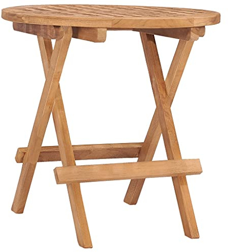 MinoLiving Klappbarer Gartentisch 50x50x50 cm aus Teak Massivholz für Terrasse Balkon Garten Patio Veranda, wetterfester Esstisch, Picknicktisch, Outdoortisch, Camping- und Bistrotisch, platzsparend