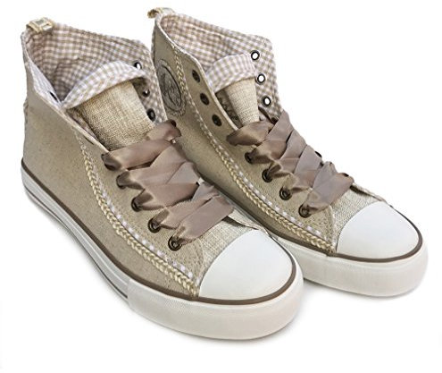 Krüger MADL Damen Trachtensneaker Countrylove Naturton Beige | Modell: 4433 (Natur 15) | Trachtenschuhe | Größe (36)