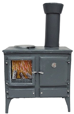 Melody Jane Puppenhaus Holz Herd Grau Miniatur Küchenmöbel