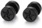 Flongo Herren Holz Ohrstecker Knopf Damen Ohrringe 10mm mit Stern Gravur Holz Edelstahl Gestüt Stecker Ohrringe Pentagramm Fake Plug Tunnel Ohrstecker Piercing Ohrschmuck für Männer Frauen Schwarz