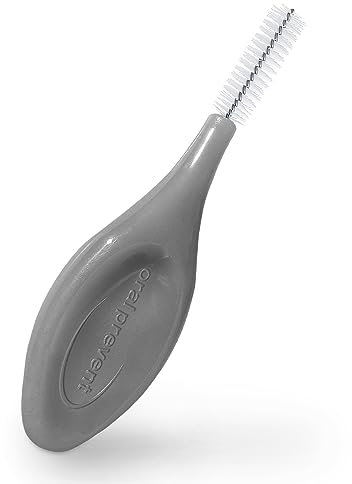 25 pezzi: spazzole interdentali Smart Grip in plastica a base di biobica – Dimensioni ISO: 6 (grigio), filo: 1,10 mm Ø