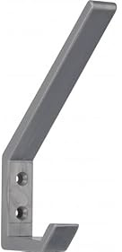 SIRO Kleiderhaken Langenau, Schlicht, Kunststoff silbergrau, 134 mm x 91 mm x 18 mm, LA 19 mm, H008/K90