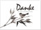 Trauer Danksagungskarten mit Umschlag | Motiv: Vogel schwarz weiß, 10 Stück | Dankeskarten DIN A6 Set | Trauerkarten Danksagung Danke sagen
