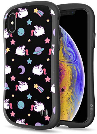 iFace x Pusheen First Class per iPhone X/XS - Custodia Protettiva Ibrida [Guscio Rigido + Paraurti] Antiurto per Telefono [Sottoposta a Test di Caduta] Case iPhone X/XS – Pusheenicorn (Nero)