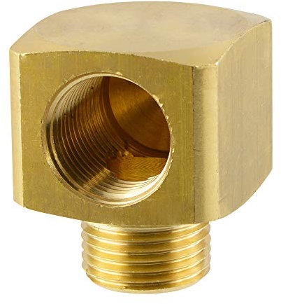 Fittingteile - 90° Winkel Innen-Außengewinde Messing-/vernickelt Aluminium Druckluft Wasser Fittinge (Werkstoff: Messing - Gewindegröße: G 1/4)