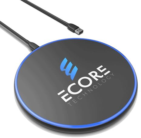 Wireless Charger for Samsung, iPhone & Google Pixel, Ecore 10W Slim Qi-Certified & Case Friendly SwiftCharge Pad for iPhone 15 14 13 12 11 XS XR X 8 SE AirPods & Galaxy S23 S22 S21 S20 S10