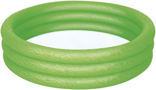 Bestway Planschbecken Kinderpool Pool 3-Ring Embossing (122 x 122 x 25 cm (Grün))