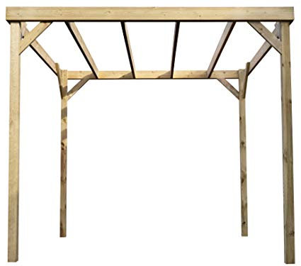 Arbor Garden Solutions Wooden Garden Box Pergola - Canopy Shade Gazebo (2.4m x 2.4m, Natural (light green))