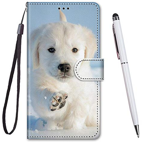 TOUCASA für Galaxy A02S Hülle,Handyhülle für Galaxy M02S,Premium Brieftasche PU Leder Flip [Kreativ Gemalt] Case Handytasche Klapphülle für Samsung Galaxy A02S / M02S (Schneewelpe)
