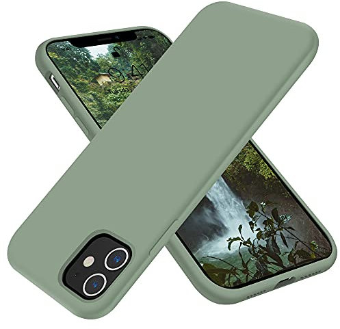OTOFLY Compatible with iPhone 11 Case,ultra slim fit iPhone case liquid silicone gel cover with full body protection anti-scratch shockproof case,Calke Green