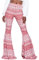 Nuofengkudu Damen Schlaghose Hochbund Push up Stretch Bequeme Lange Schlag Hosen Weite Leggins Tights Freizeit Einfarbig Haushose Yogahose Classic Flared Pants Pyjamahose(Rosarote,M)