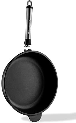 Tangherò Padella Antiaderente Con Manico Removibile In Acciaio Inox Alta 24cm Padella Grill In Alluminio Pressofuso Con Rivestimento Diamantato Per Cucina PA24T