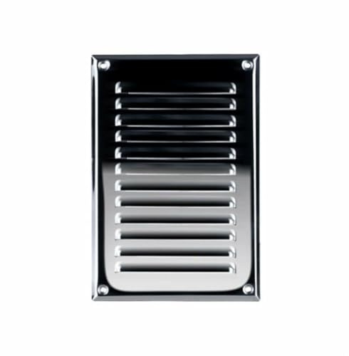 Griglia di ventilazione in acciaio inox, 165 x 240 mm, con zanzariera e rete anti-insetti, copertura in metallo per ventilazione