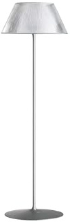 Flos Standleuchte Romeo Moon Floor aus Borosilikatglas Pressglas und einer Aluminiumlegierung in der Farbe Grey 250W, Maße: 160cm x 45cm, F6109000