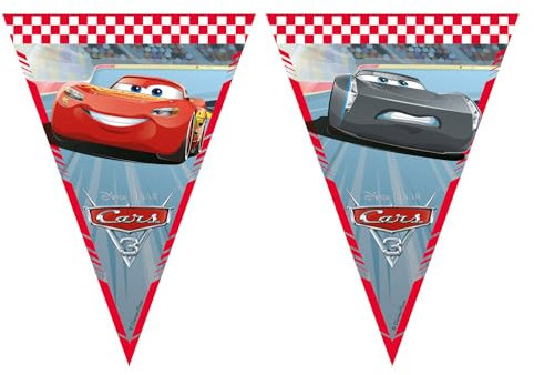 Procos - 9 Disney Cars Triangular Flags in FSC Paper 35116