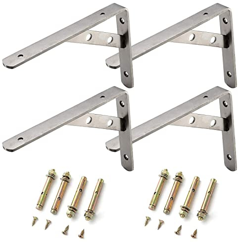 Regalhalter Schwerlastträger Regalstützen Schwerlastwinkel - Multifunktional Metall Regalhalter Blumenregal Regalhalterung für Garten Hausdekoration (350*200mm 4 Stück)