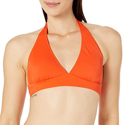 Amazon Essentials Maillot de Bain Bikini à Nouer au Niveau du Cou offrant Un léger Soutien de la Poitrine (Grandes Tailles Disponibles) Femme, Orange, 38