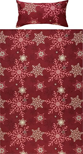 REDBEST Bettwäsche Biber weinrot Größe 1x 155x200 cm + 1x 40x80 cm
