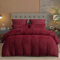 Damier Warme Winter Bettwäsche 200x220cm Rot Weinrot Cashmere Touch Plüsch Bettwäsche Set Fleece Flausch Bettbezug mit Reißverschluss und 2 x Kopfkissenbezug 80 x 80 cm