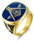 Ayoiow Ring für Herren Edelstahl, Hochzeit Band Gold Freimaurer Siegelring Größe 62 (19.7)