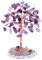 GEFIRE Arbre de Vie Pierre Naturelle, 9-10 cm Arbre de Cristal Cadeau Parfait d'ornement d'arbre de Cristal pour Chakra Reiki Gift Home Office Table Décoration Cadeau Ornement Sculpture (Améthyste)