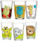 Ritzenhoff & Breker Vasos infantiles con diseño de monstruos y animales de la selva, juego de 6 unidades, 205 ml, vasos infantiles impresos con motivos de animales y monstruos, aptos para lavavajillas