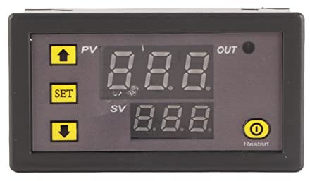 Dioche Thermostat Elektrisch Schalter Temperaturregler 12V 500C Elektronisches Element W3230 Led Digitaler Temperaturregler Thermostat Schalter Sensor Meter(12V rote und blaue Anzeige)