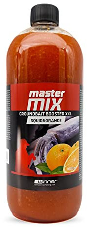 Tandem Baits Karpfen Futter Angelfutter Attraktor Master Mix Groundbait Booster XXL 1000 ml Tintenfisch Und Orange