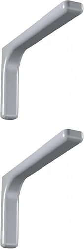 Coppia Staffe Reggimensola in Metallo Rivestito - Staffe Angolari Mensole a Parete - Supporto a L Mensole - Compresa di Viti Fissaggio e Copertura in PVC Colorato (24 cm, Bianco)