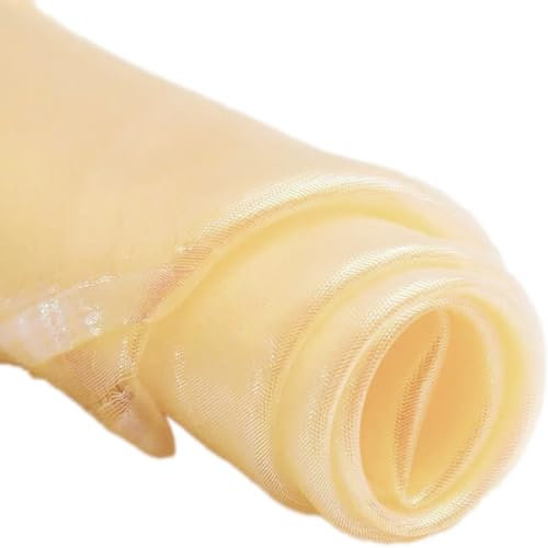 Wambere 150cmx3m Organza Stoffe,Glanz Satin Modestoff Dekostoff Kostümstoff Stoffe zum Nähen Meterware Dekorieren,Brautschleiern Hochzeitskleid Tischläufer Hochzeit Geburtstag Party Deko,Gold